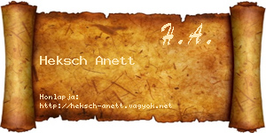 Heksch Anett névjegykártya